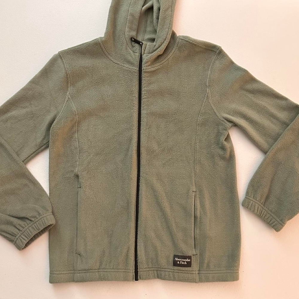 Abercrombie & Fitch olive green fleece hoodie size 9/10